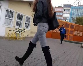 Turkish Babe's Small Ass and Long Boots - Part 2