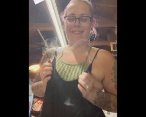 BBW step mom MILF wake and bake 420 smoking fetish bong rips