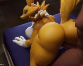 Furry MILF Renamon is fucked in the pussy