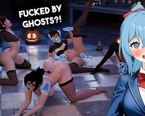 GHOST GANGBANG! Tracer x Sombra x DVa x Mei | Halloween porn