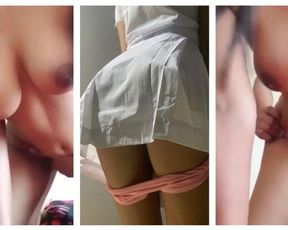 Fuck with Corona School Girl ඉස්කෝලේ ගවුම ගලවල ගගහ හුකනව