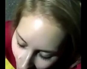 Public anal sex and facial with a blonde girl in a parking lot