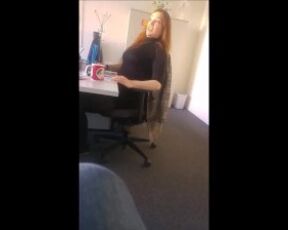 Office Slut Angi in Black Pantyhose