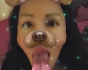 Snapchat Latina sucking that D with the dog filter