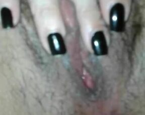 Hairy pussy masturbated