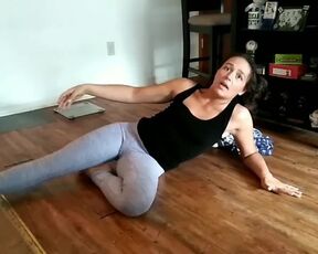 Tanned PAWG Teen Exercises, Gets Hand in the Ass and Facial Explosion