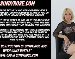 Studio destruction of sindyrose ass with wine bottle