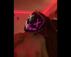 18 YO Mask Girl Boob Play while Vaping