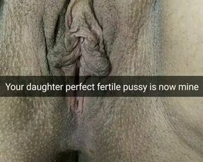 Your stepdaughter fertile pussy now will be filled with my cum!