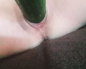 Cunt filled with cucumber