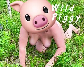 A NAKED PIG, CRAWLING ON THE LAWN, GRUNTING. PUT DANDELIONS IN HER HAIRY ASSHOLE