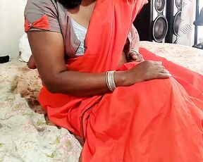 Indian Desi Sexy Wife Dammi with Red saree