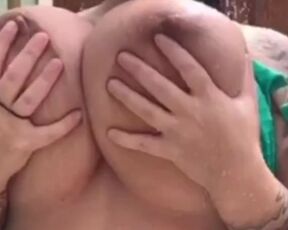 Slow Mo Titties Under An Outdoor Shower