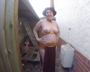 Princess Leia Slave Girl Cosplay in the Yard