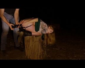 Anal fetish submissive teen beauty in the woods submits to her dom for anal euphoria after toy play