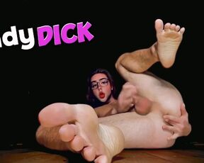 LadyDick Shemale finger in ass, big dick, feet